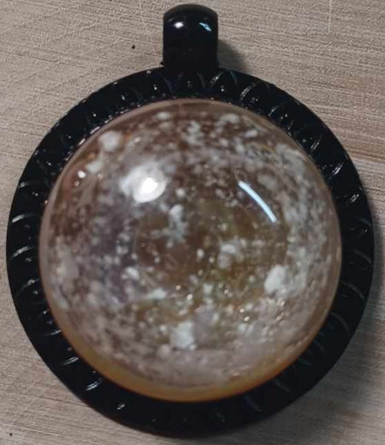 Black Sun Ray Backing Ash Pendant