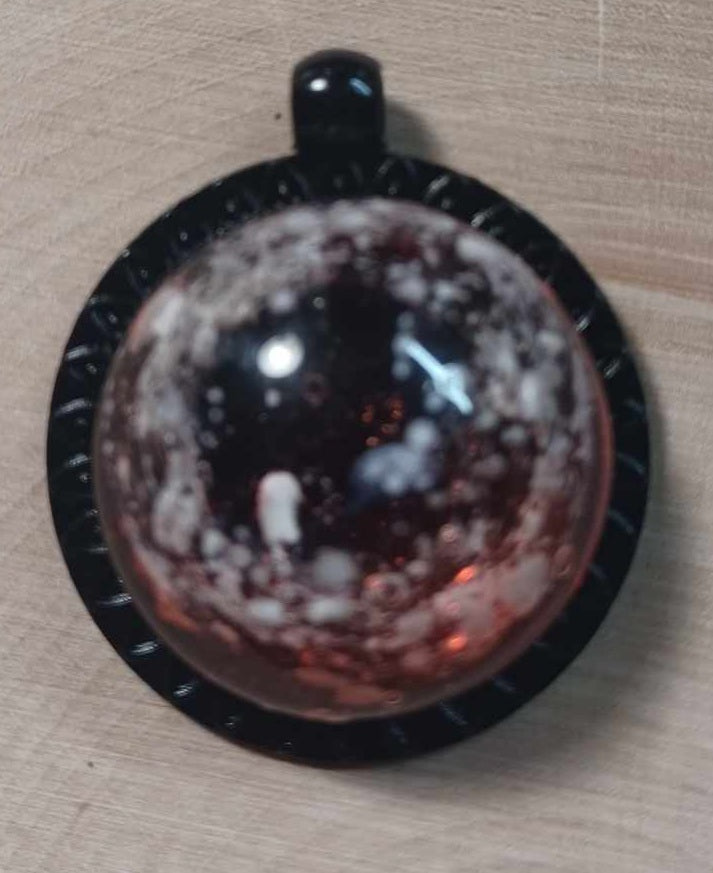 Black Sun Ray Backing Ash Pendant