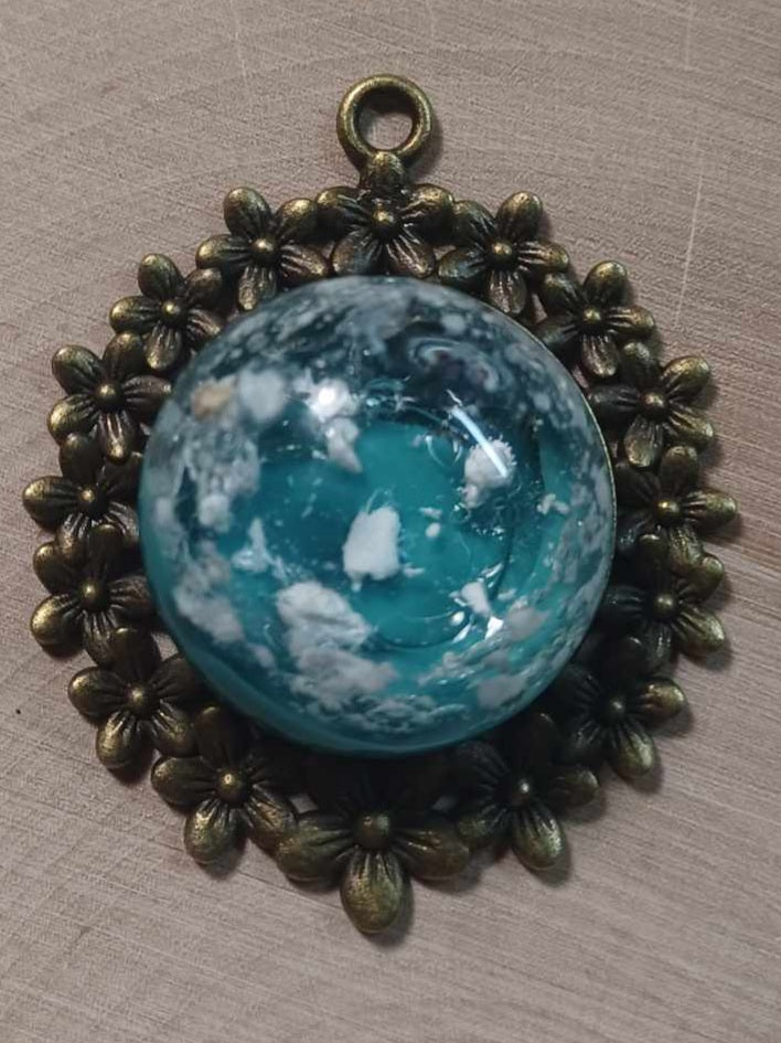 Bronze Floral backing Ash Pendant