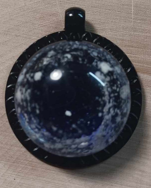 Black Sun Ray Backing Ash Pendant